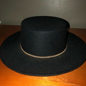 Black Wide Brim Hat (Ladies)